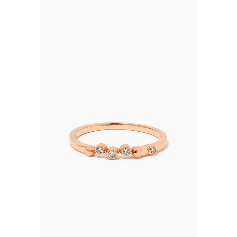 Damas - Stackable Diamond Ring in 18kt Rose Gold Rose Gold