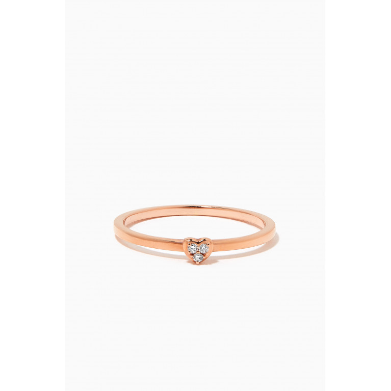 Damas - Stackable Heart Diamond Ring in 18kt Rose Gold Rose Gold