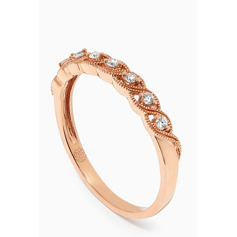 Damas - Stackable Heart Diamond Ring in 18kt Rose Gold Rose Gold