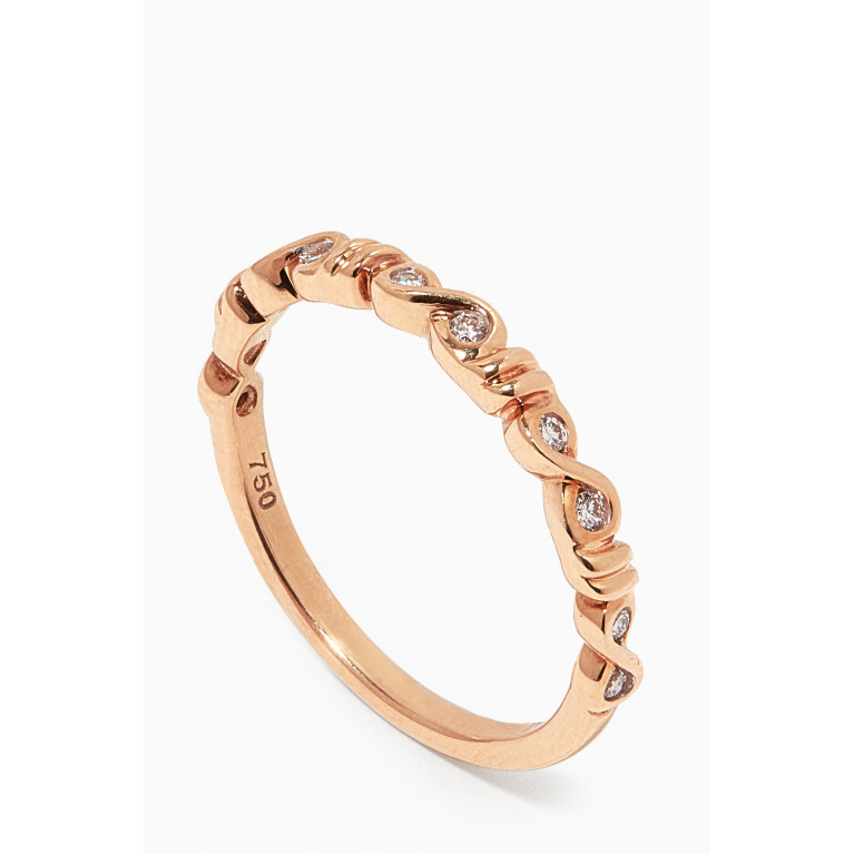 Damas - Stackable Diamond Ring in 18kt Yellow Gold Rose Gold