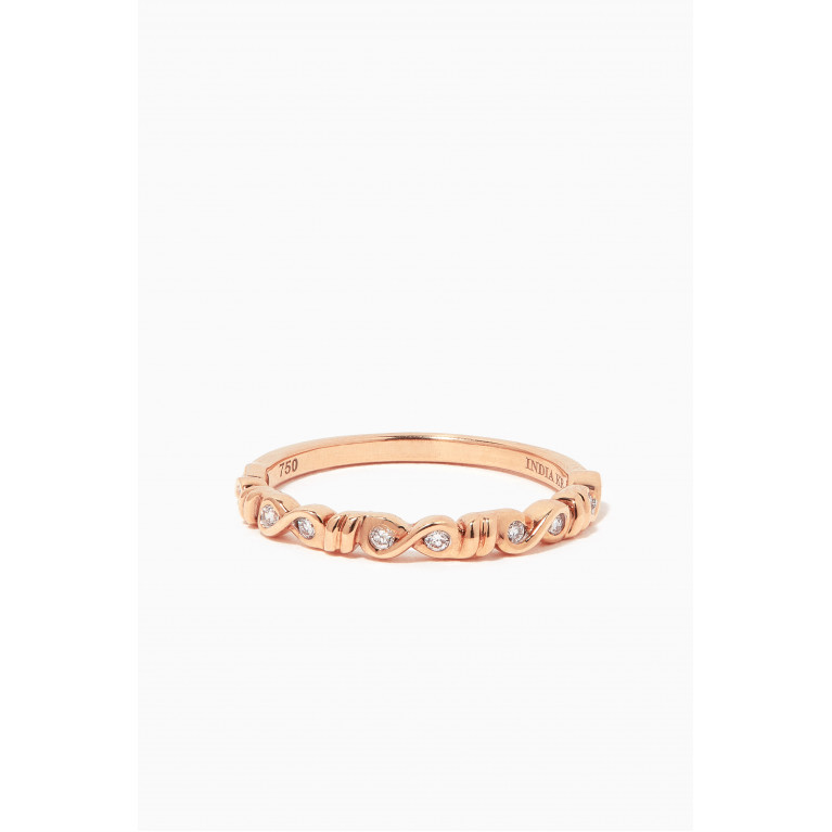 Damas - Stackable Diamond Ring in 18kt Yellow Gold Rose Gold