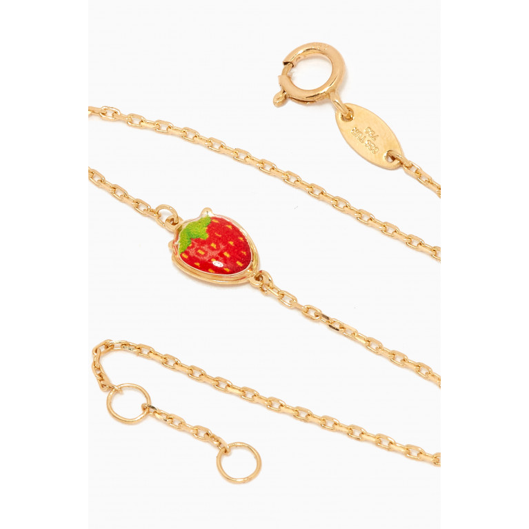 Damas - Lydia Strawberry Enamel Bracelet in 18kt Yellow Gold