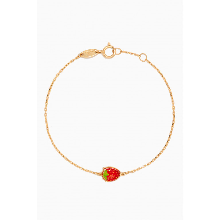 Damas - Lydia Strawberry Enamel Bracelet in 18kt Yellow Gold