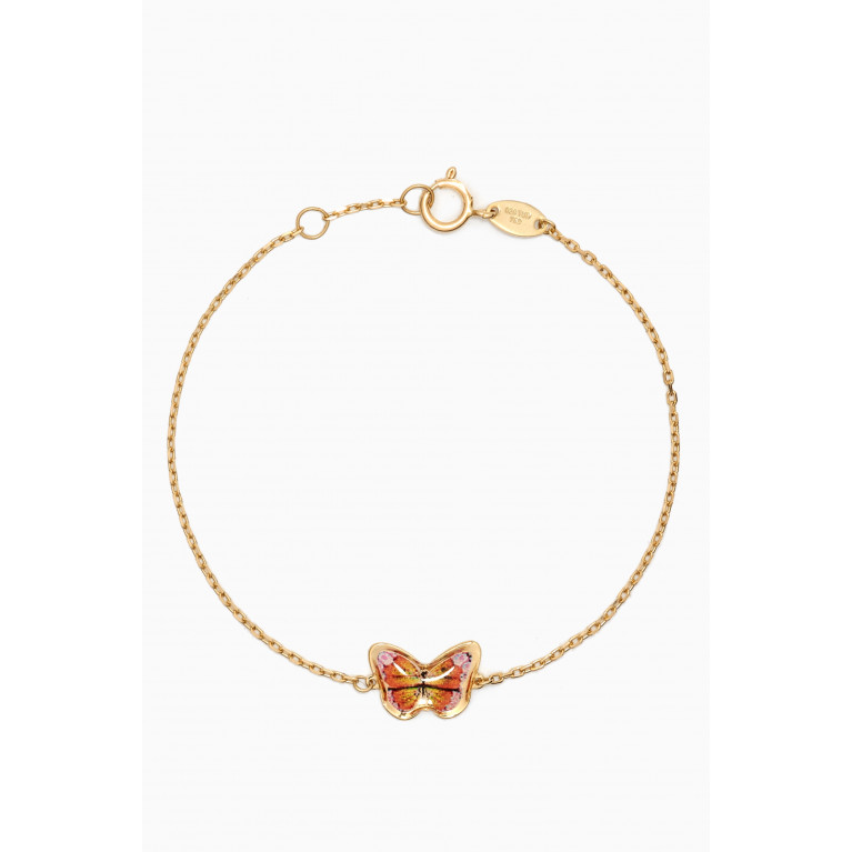 Damas - Lydia Butterfly Enamel Bracelet in 18kt Yellow Gold
