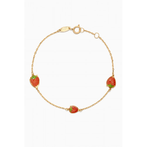 Damas - Lydia Strawberries Enamel Bracelet in 18kt Yellow Gold