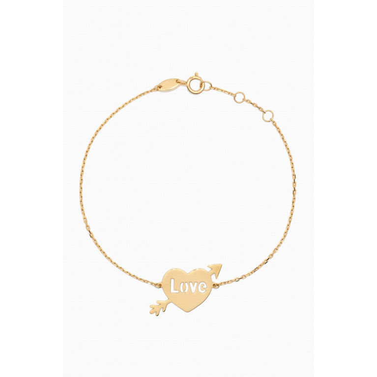 Damas - Lydia Love Heart & Arrow Bracelet in 18kt Yellow Gold