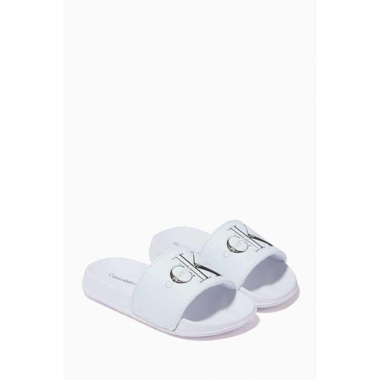 Calvin Klein - Logo Slides in Rubber & Synthetic Leather