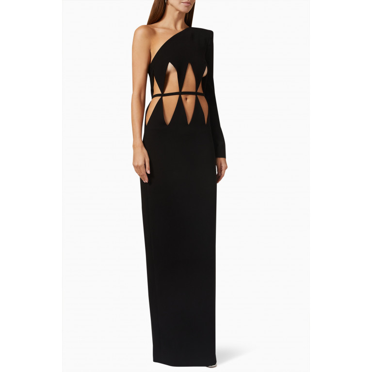 Monot - One-shoulder Cut-out Maxi Dress in Crepe
