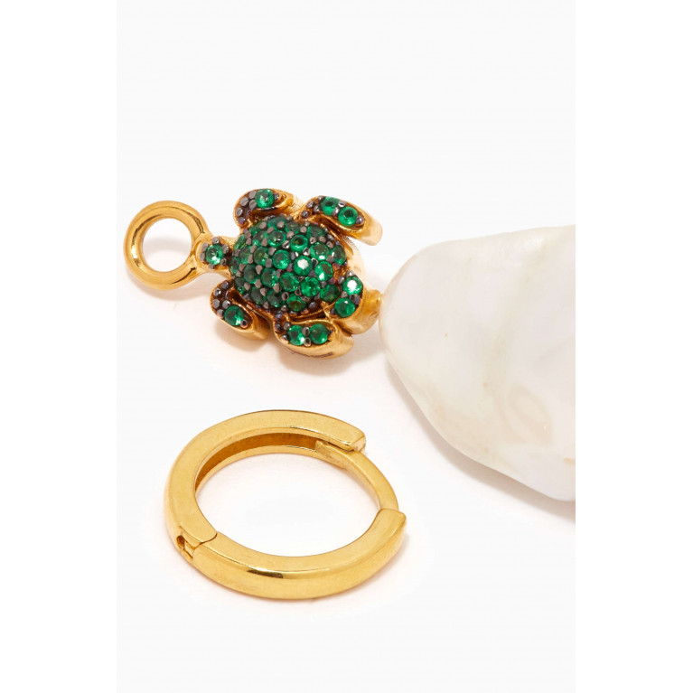 Begum Khan - Mini Turtle Baroque Earrings in 24kt Gold-plated Bronze