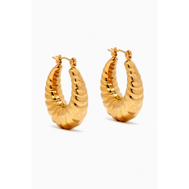 The Jewels Jar - Seashell Hoops in 18kt Gold-plated Tarnish Free Stainless Steel