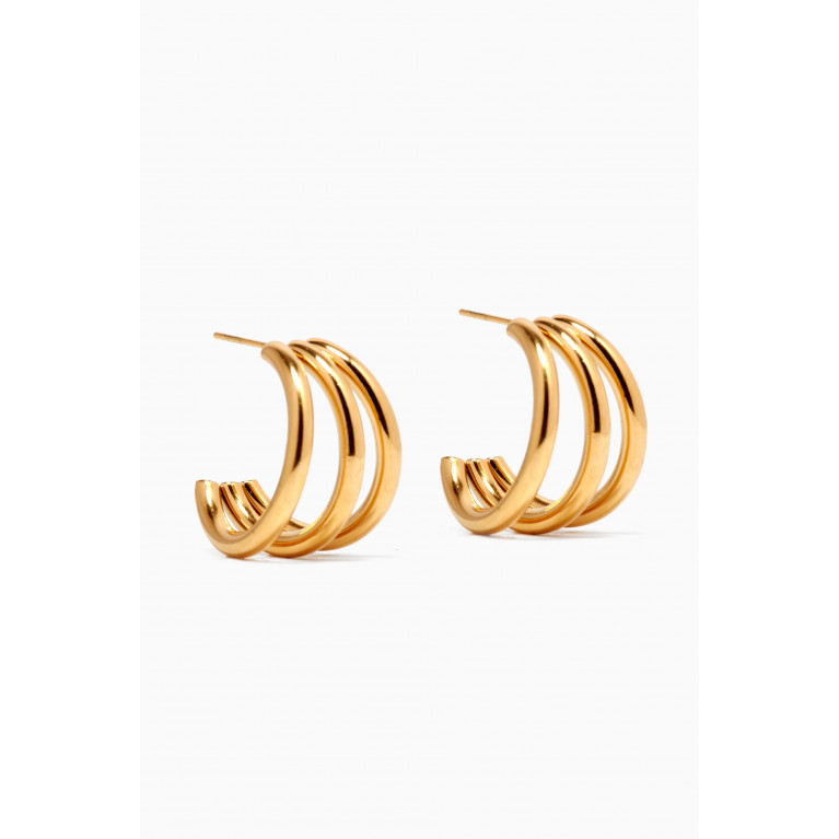 The Jewels Jar - Sasha Sun Glitter Hoops in 18k Gold-plated Stainless Steel