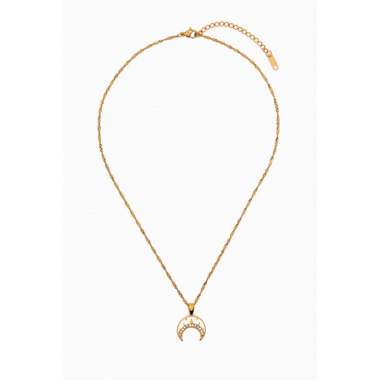 The Jewels Jar - Mina Moonbeam Pendant Necklace in 18kt Gold-plated Steel