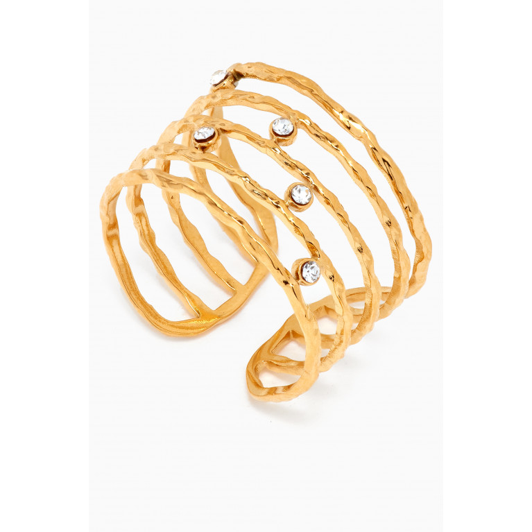 The Jewels Jar - Pebble Beach Ring in 18kt Gold-plated Steel