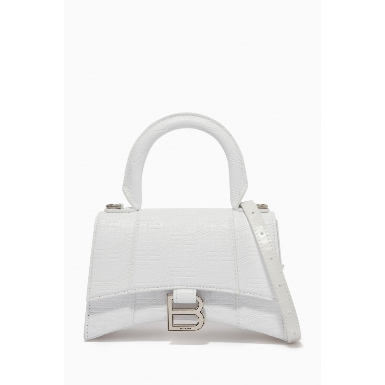 Balenciaga - Hourglass XS Top Handle Bag in BB-embossed Leather