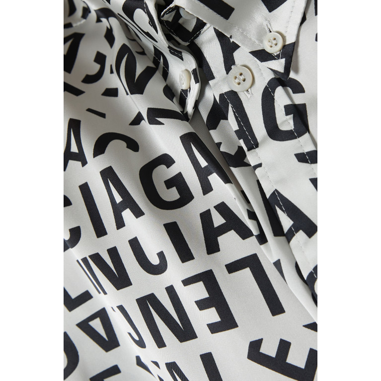 Balenciaga - Logo Strips Large Fit Shirt in Satin