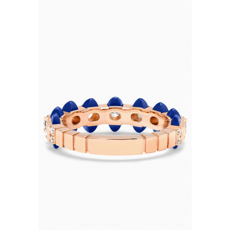 Marli - Tip-Top Diamond & Lapis Lazuli Ring in 18kt Rose Gold