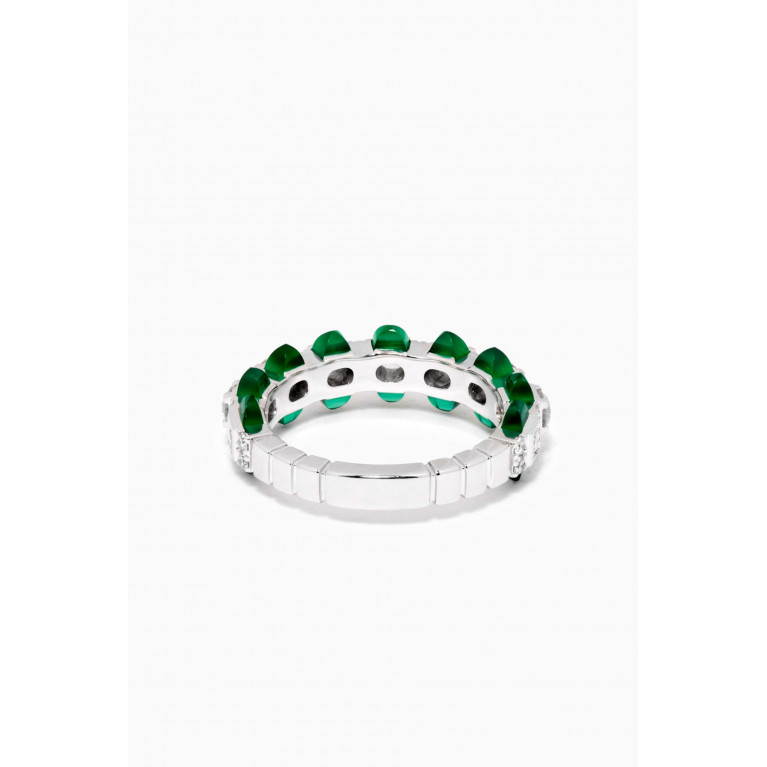Marli - Tip-Top Green Agate & Diamond Ring in 18kt White Gold