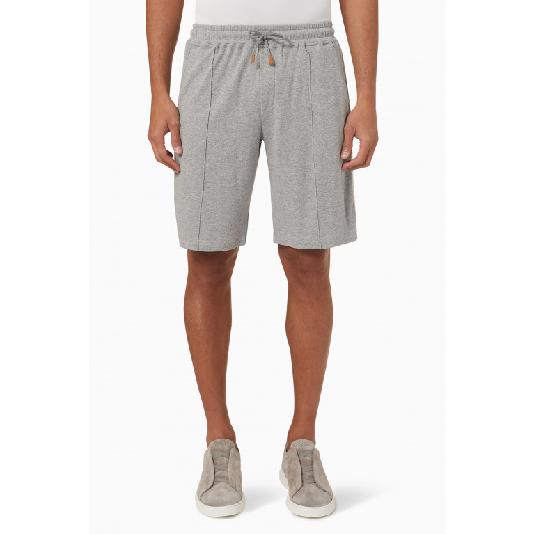 NASS - Striped Bermuda Shorts in Fleece Grey