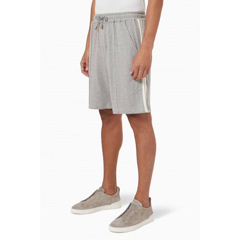 NASS - Striped Bermuda Shorts in Fleece Grey
