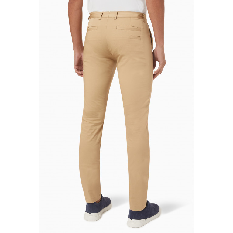 NASS - Slim-fit Stretch Chino Pants in Cotton Brown