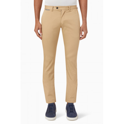 NASS - Slim-fit Stretch Chino Pants in Cotton Brown