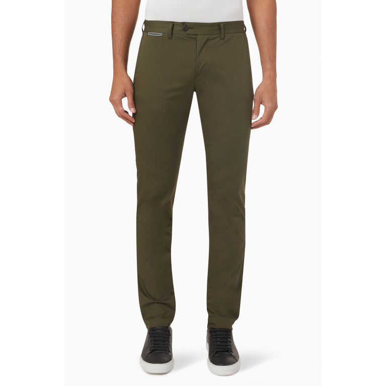 NASS - Slim-fit Stretch Chino Pants in Cotton Green