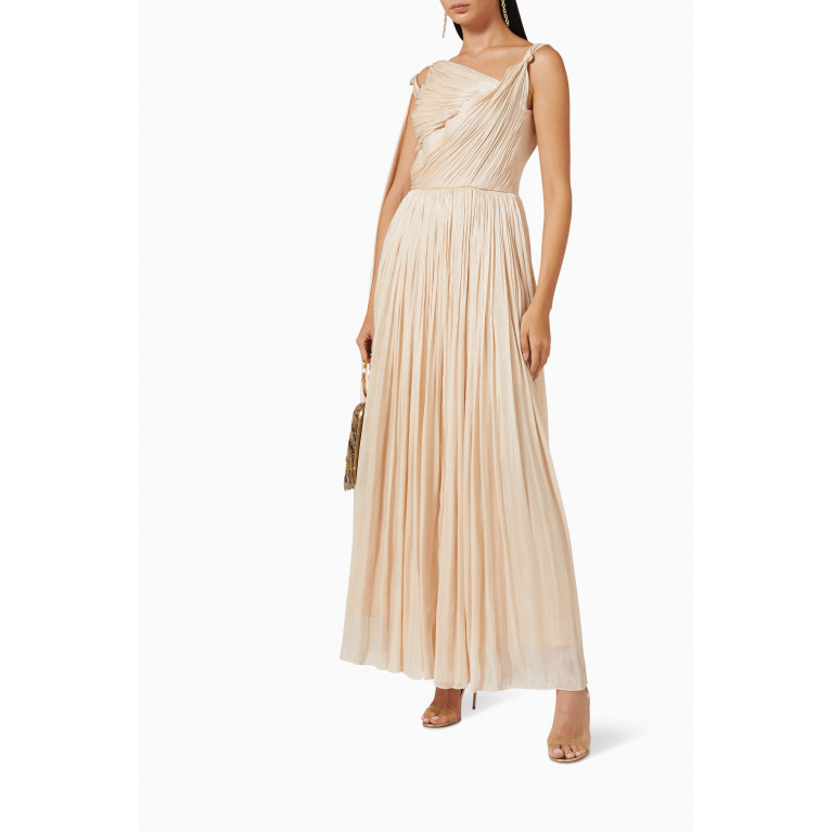 NASS - Cut-out Dress in Shimmer Crinkle Chiffon Gold