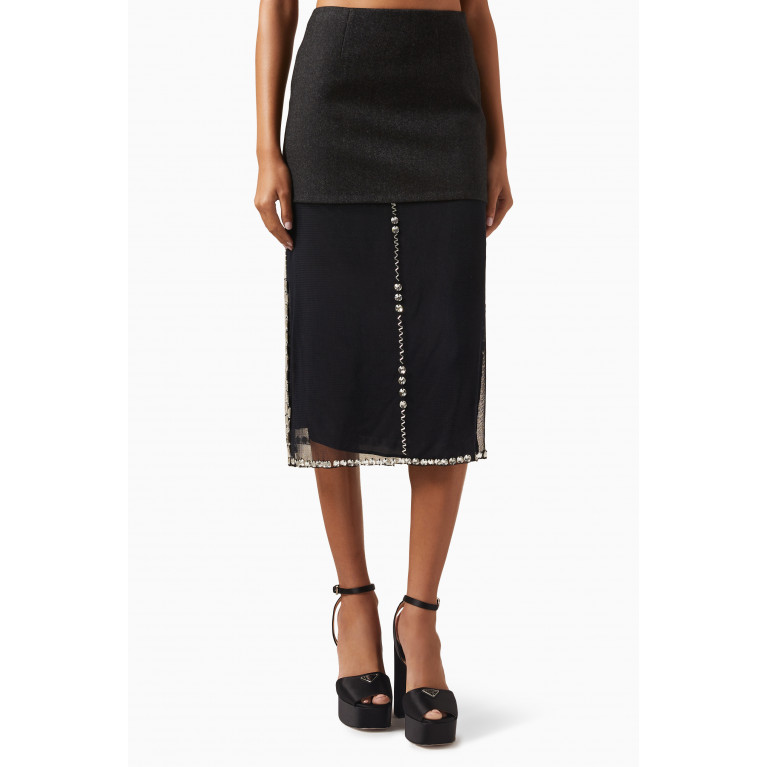Prada - Embellished Midi Skirt