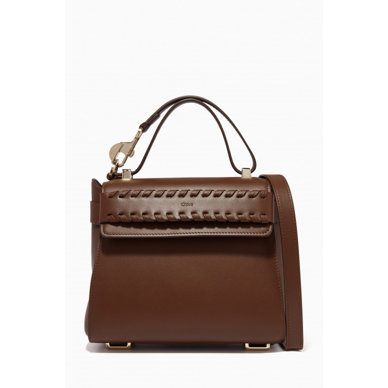 Chloé - Small Nacha Shoulder Bag in Leather Brown