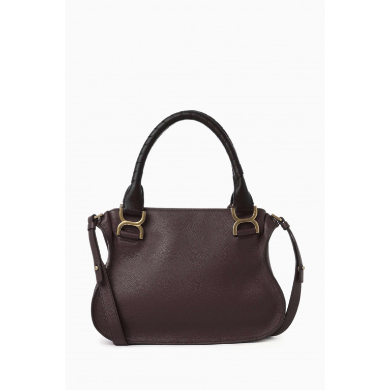Chloé - Small Marcie Shoulder Bag in Leather Burgundy