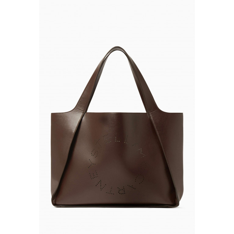 Stella McCartney - Stella Logo Tote Bag in Eco-alter Nappa Brown