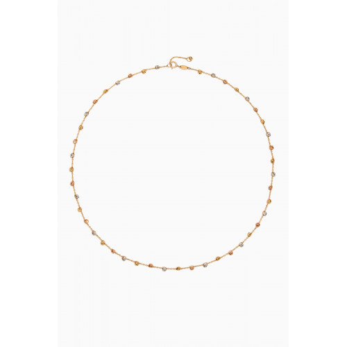 Damas - Lydia Tri-colour Bead Necklace in 18kt Yellow Gold