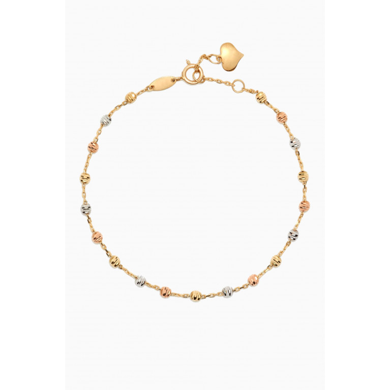 Damas - Lydia Tri-colour Bead Bracelet in 18kt Yellow Gold