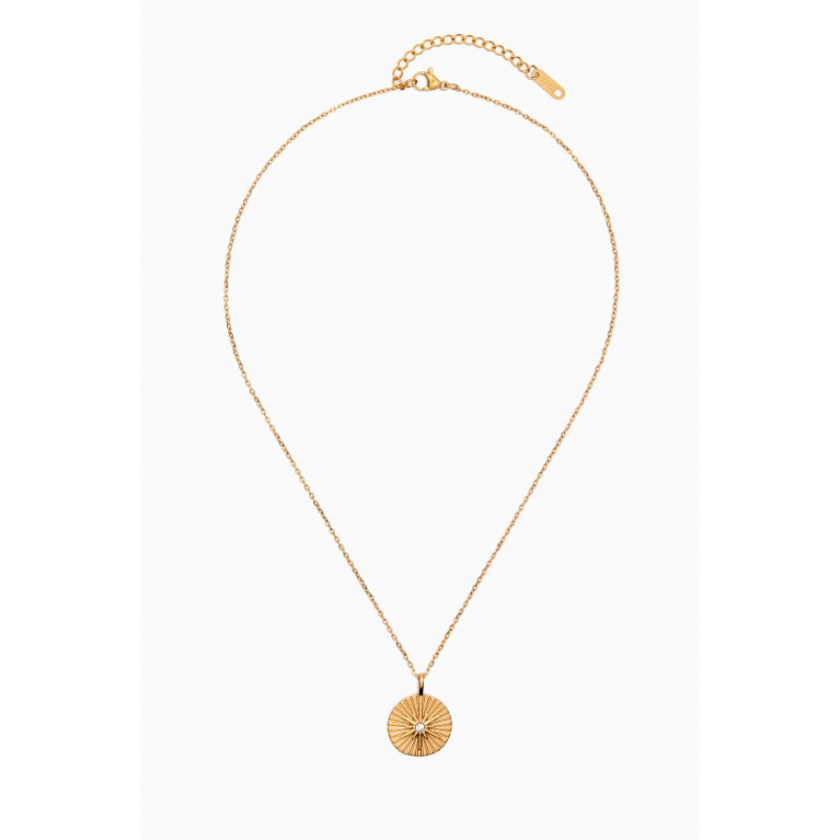 The Jewels Jar - Astral Ray Pendant Necklace in 18kt Gold-plated Steel