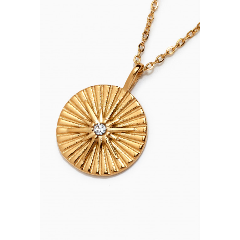The Jewels Jar - Astral Ray Pendant Necklace in 18kt Gold-plated Steel