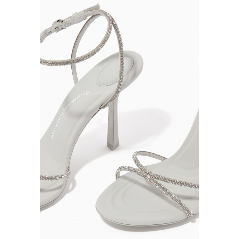 Alexander Wang - Dahlia 105 Crystal-embellished Sandals in Leather Silver