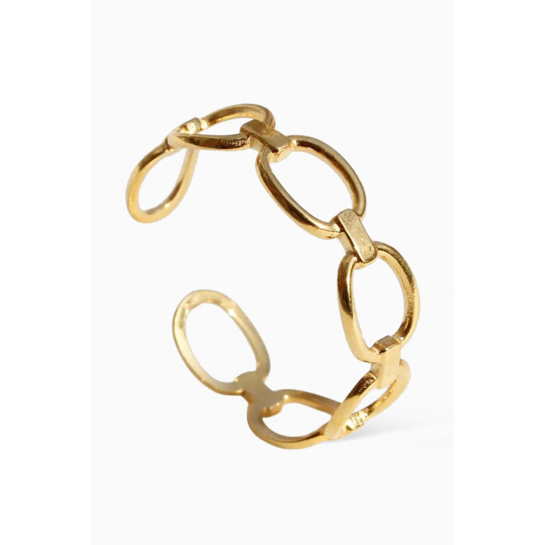 The Jewels Jar - Cira Chariot Waterproof Ring in 18kt Gold-plated Steel