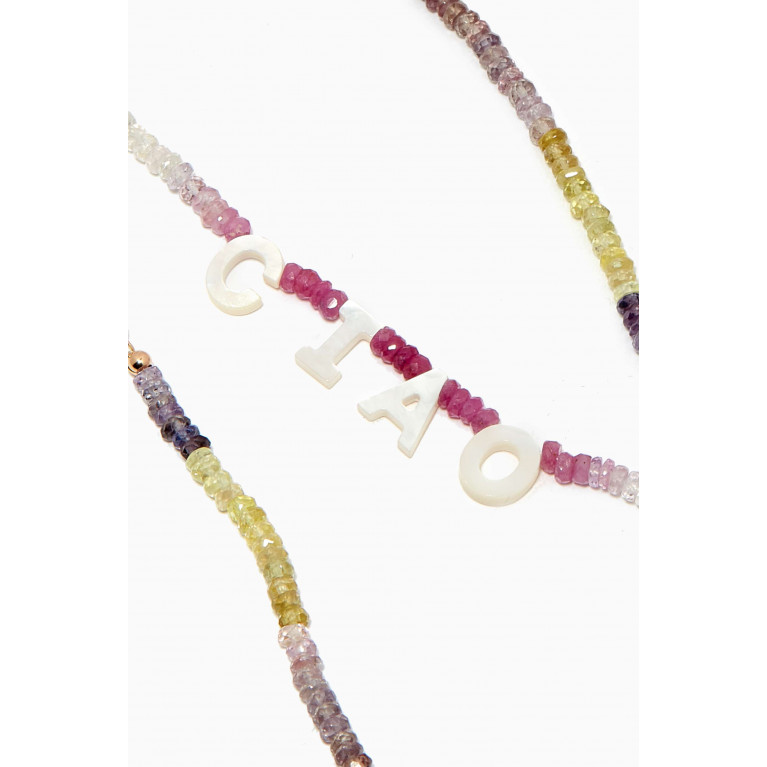 Roxanne First - "Ciao" Necklace in Rainbow Sapphire Beads