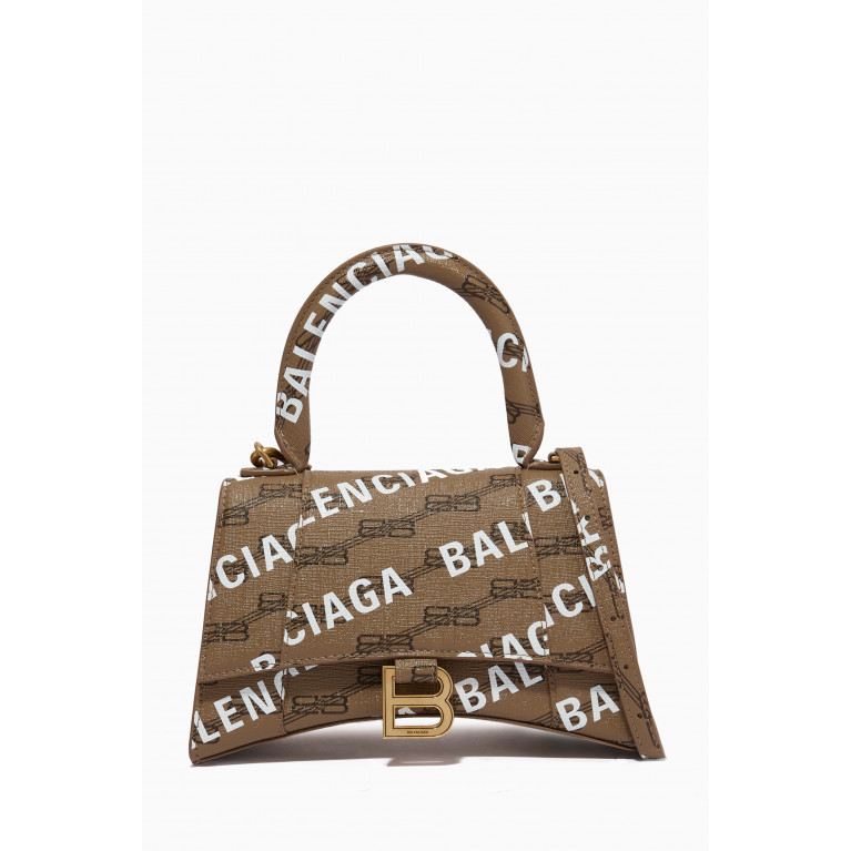 Balenciaga - Hourglass Small Top Handle Bag in BB Monogram Coated Canvas