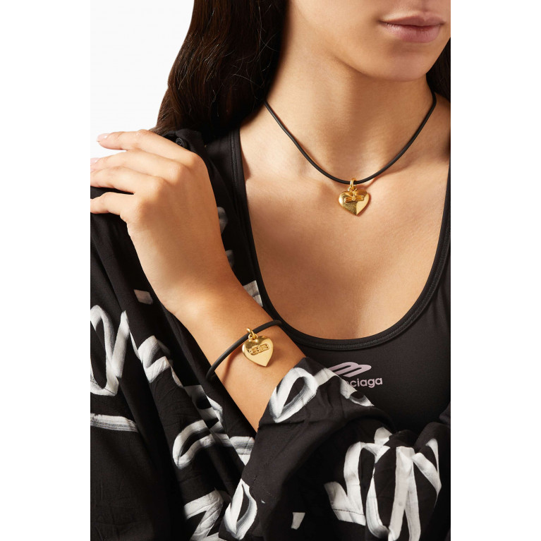 Balenciaga - BB Icon Heart Bracelet in Brass & Rubber