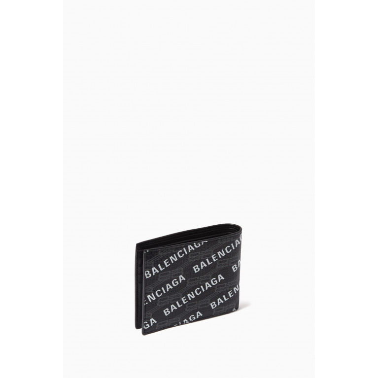 Balenciaga - Cash Square Folded Signature-print Wallet in Coated-canvas