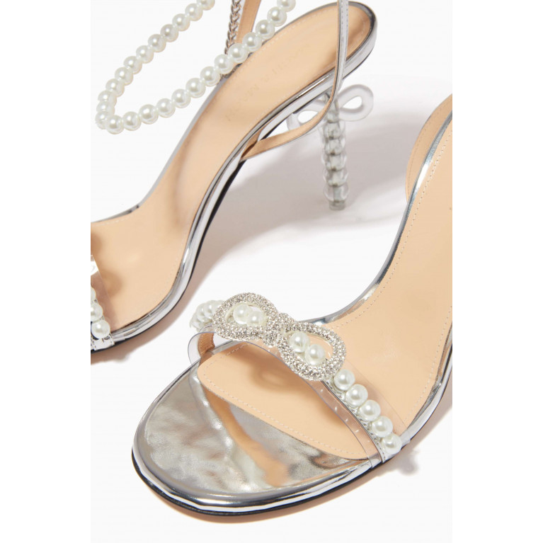 Mach&Mach - Pearl Bow 100 Sandals in Metallic Leather