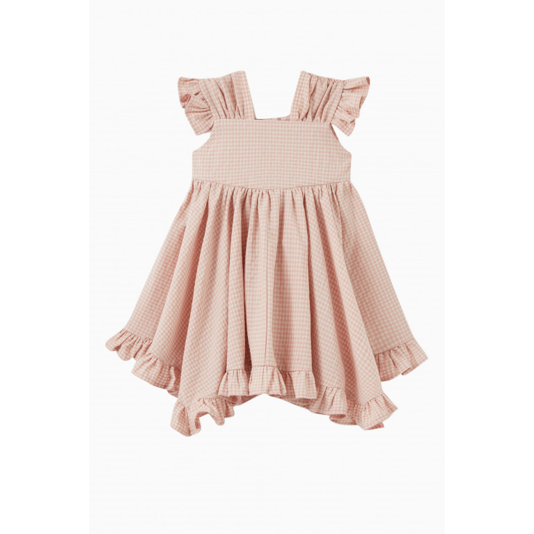 Poca & Poca - Ruffled Asymmetric Dress in Cotton