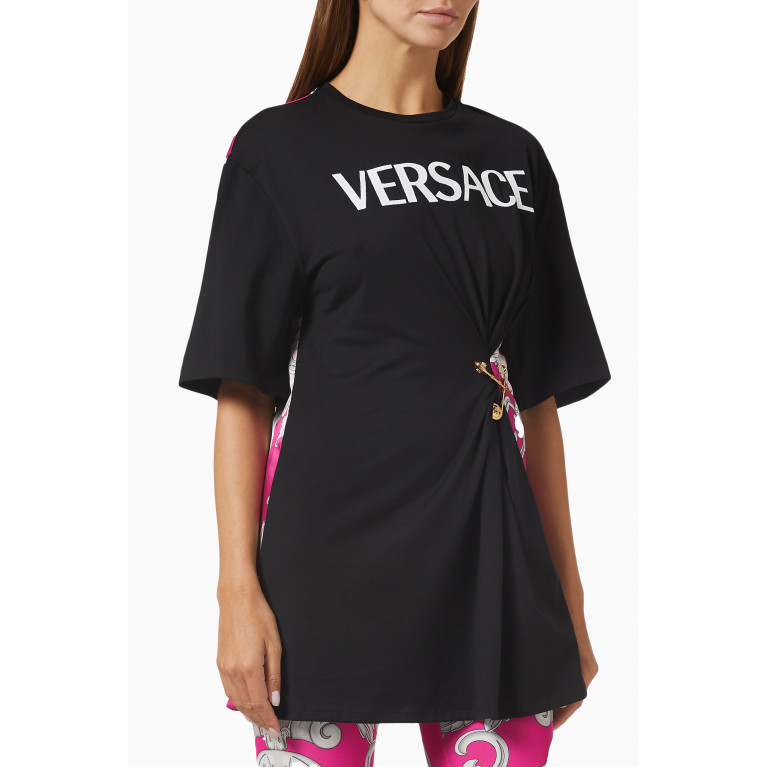 Versace - Ventagli-print Safety Pin T-shirt in Cotton