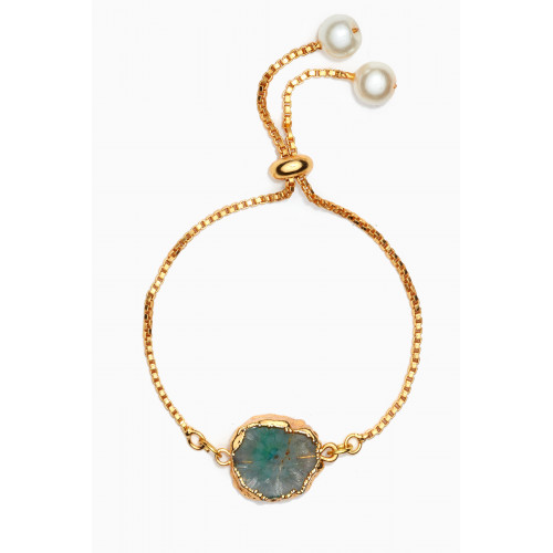 The Jewels Jar - Harmony Agate Bracelet in 18kt Gold-plated Copper