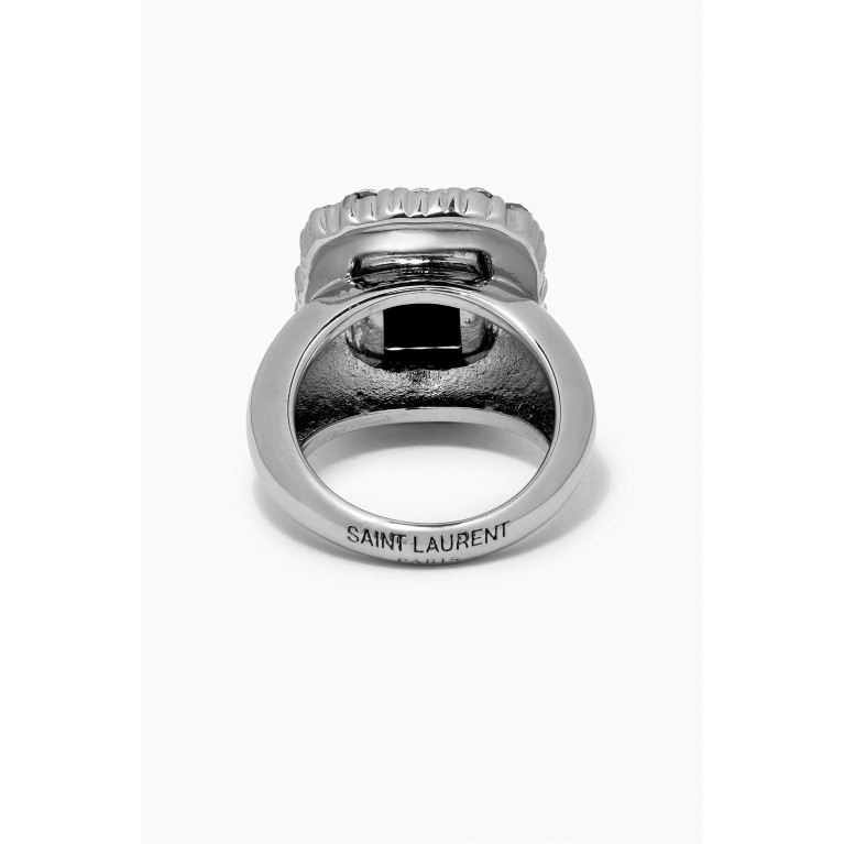 Saint Laurent - Emerald-cut Princess Ring in Silver-tone Metal