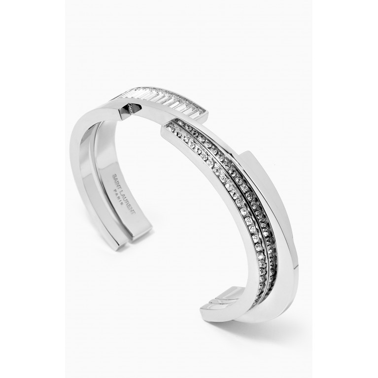 Saint Laurent - Cosmic Rhinestone Cuff Bracelet in Metal