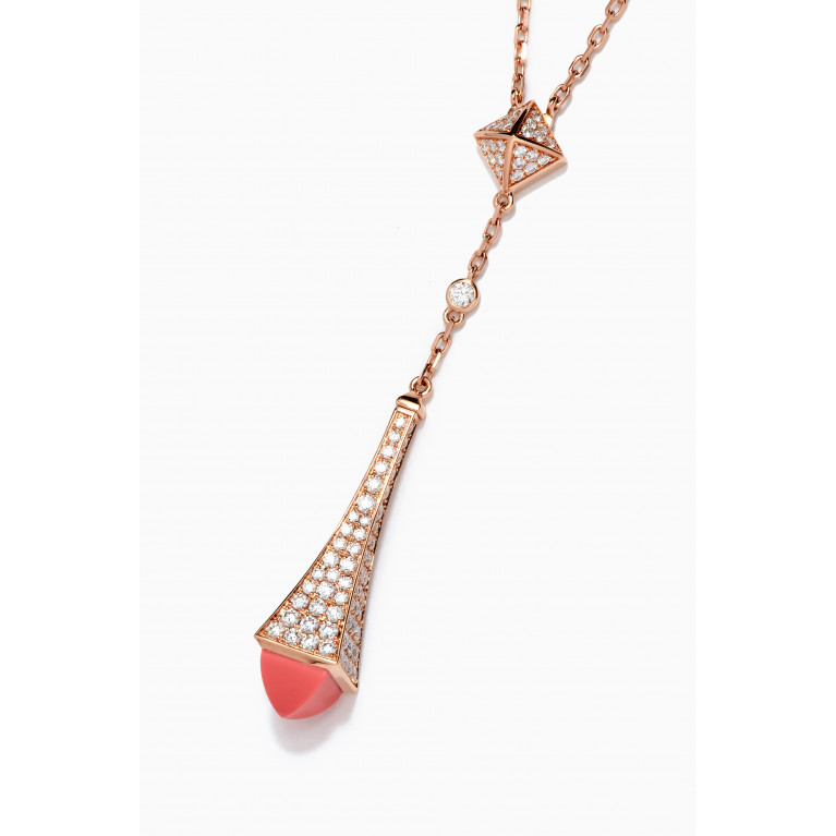 Marli - Cleo Diamond Teardrop Pendant Necklace in 18kt Rose Gold
