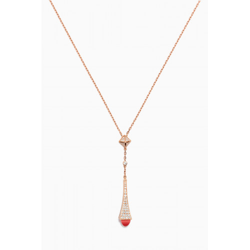 Marli - Cleo Diamond Teardrop Pendant Necklace in 18kt Rose Gold