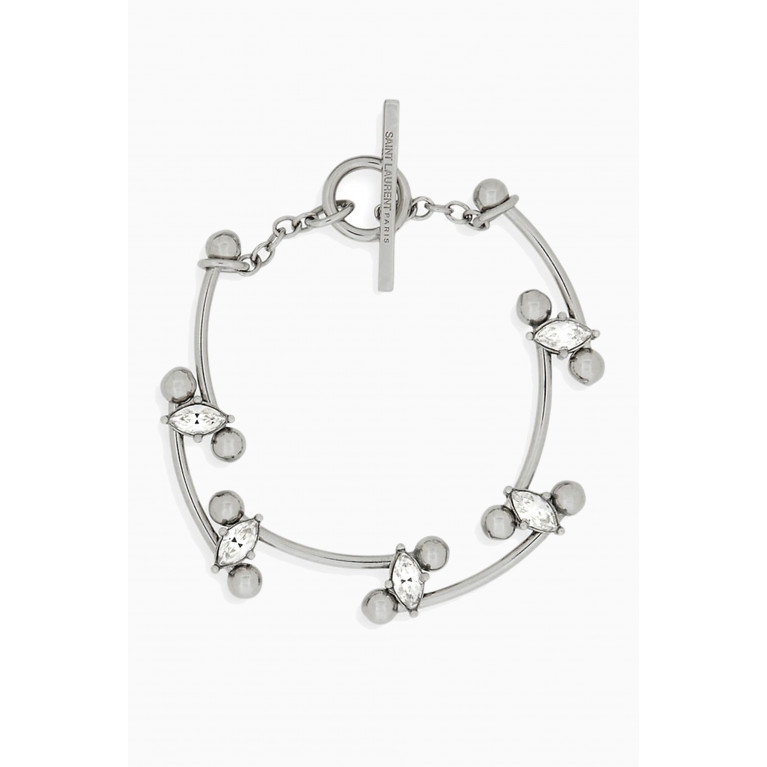 Saint Laurent - Rhinestone Cuff Bracelet in Metal